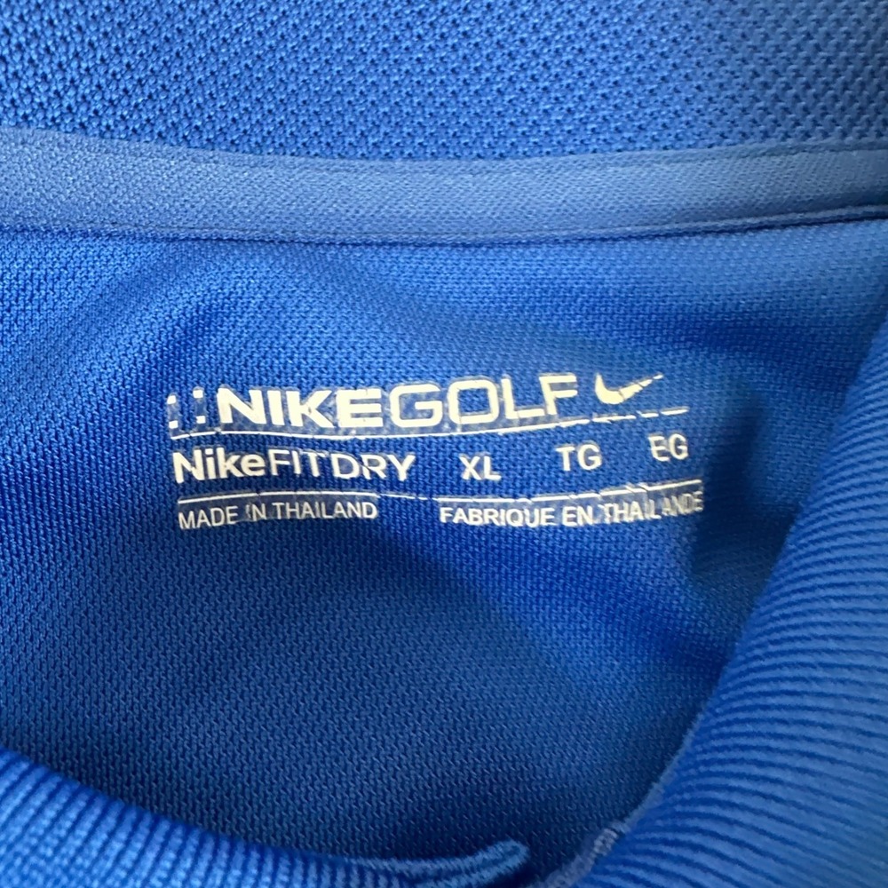 Nike Golf Fit Dry Mens XL Royal Blue River Club Polo Shirt Short Sleeve Prep - Picture 3 of 7